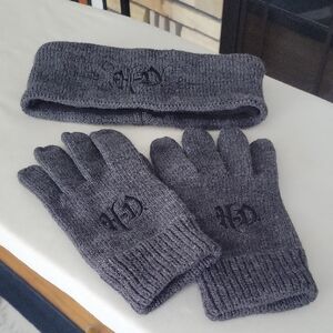 Harley-Davidson Headband & Gloves Set, Gray
